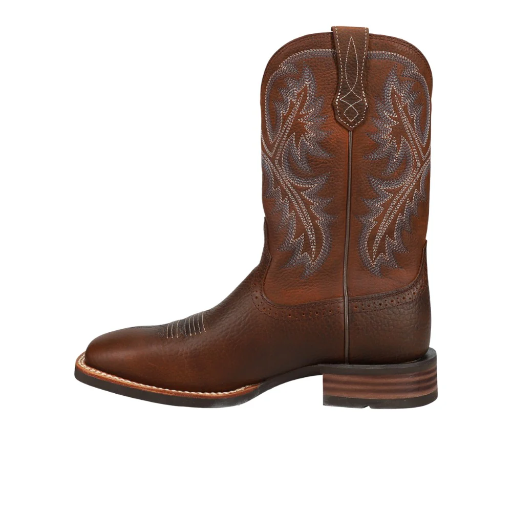 Quickdraw Embroidered Square Toe Pull On Cowboy Boots - Image 3