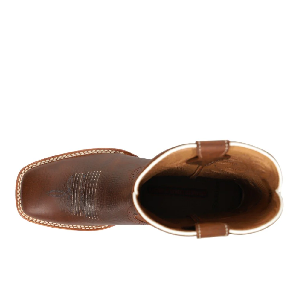 Quickdraw Embroidered Square Toe Pull On Cowboy Boots - Image 4