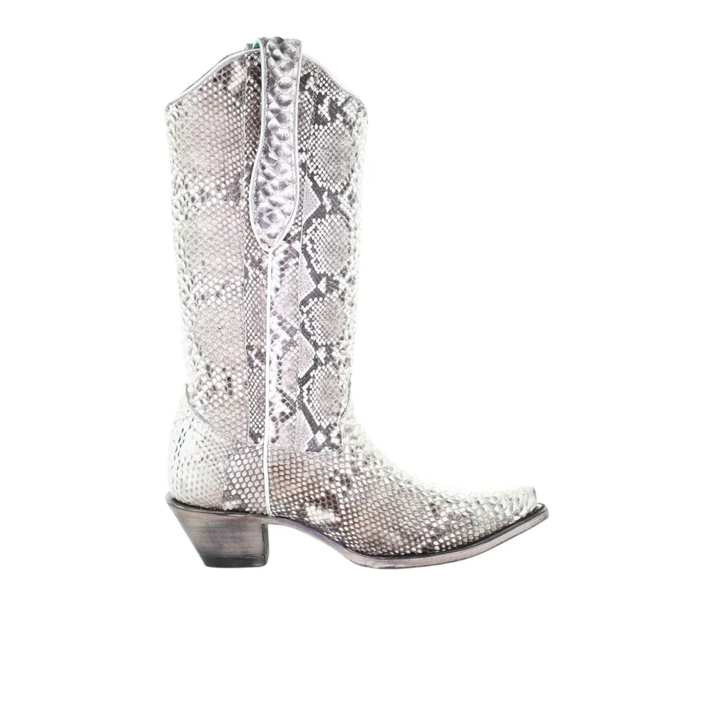 Snakeskin Snip Toe Pull On Cowboy Boots