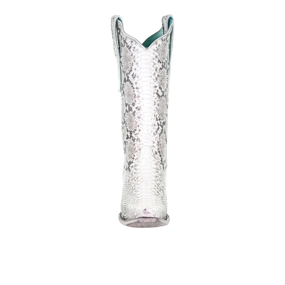 Snakeskin Snip Toe Pull On Cowboy Boots - Image 5