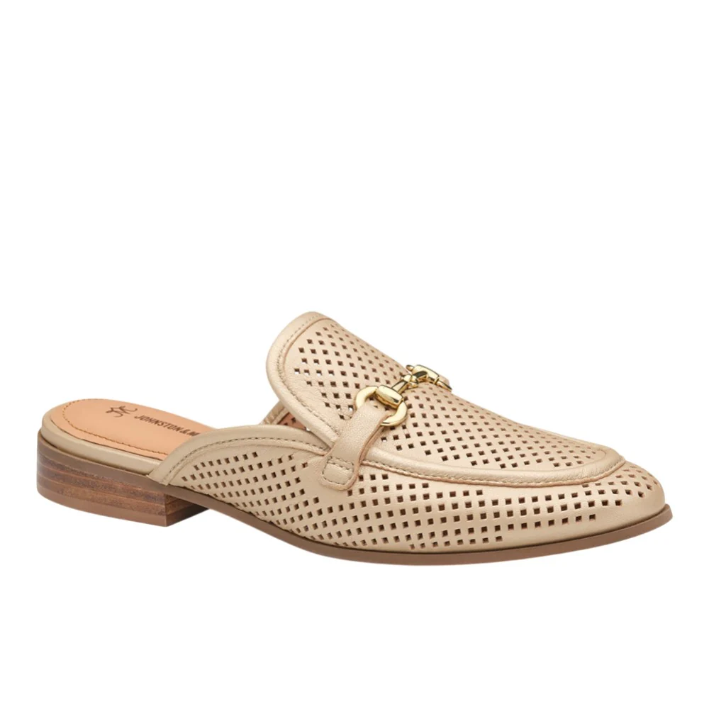 Ali Metallic Perforated Bit Mule Loafers - Image 2