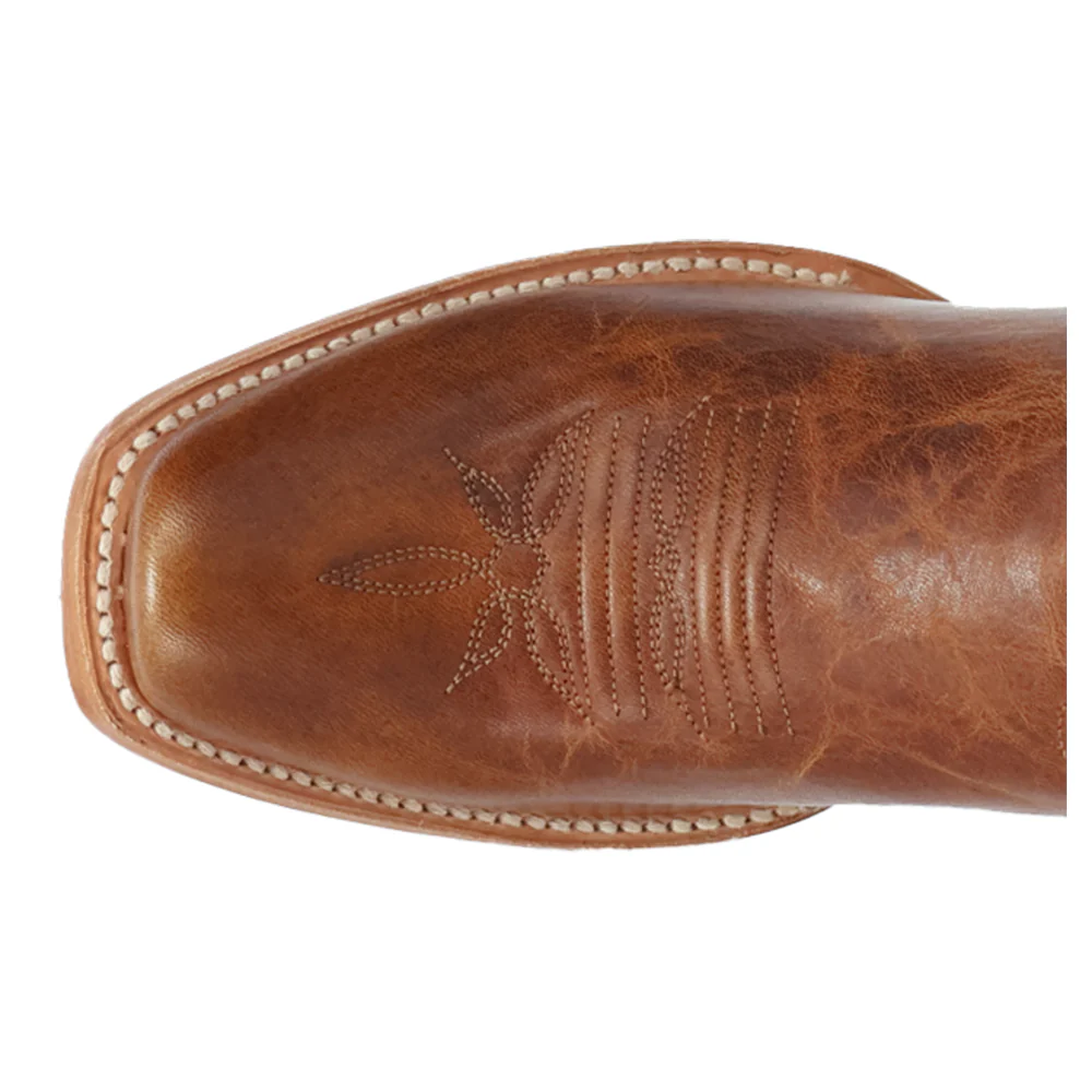 Amber Embroidered Trail Square Toe Pull On Cowboy Boots - Image 4