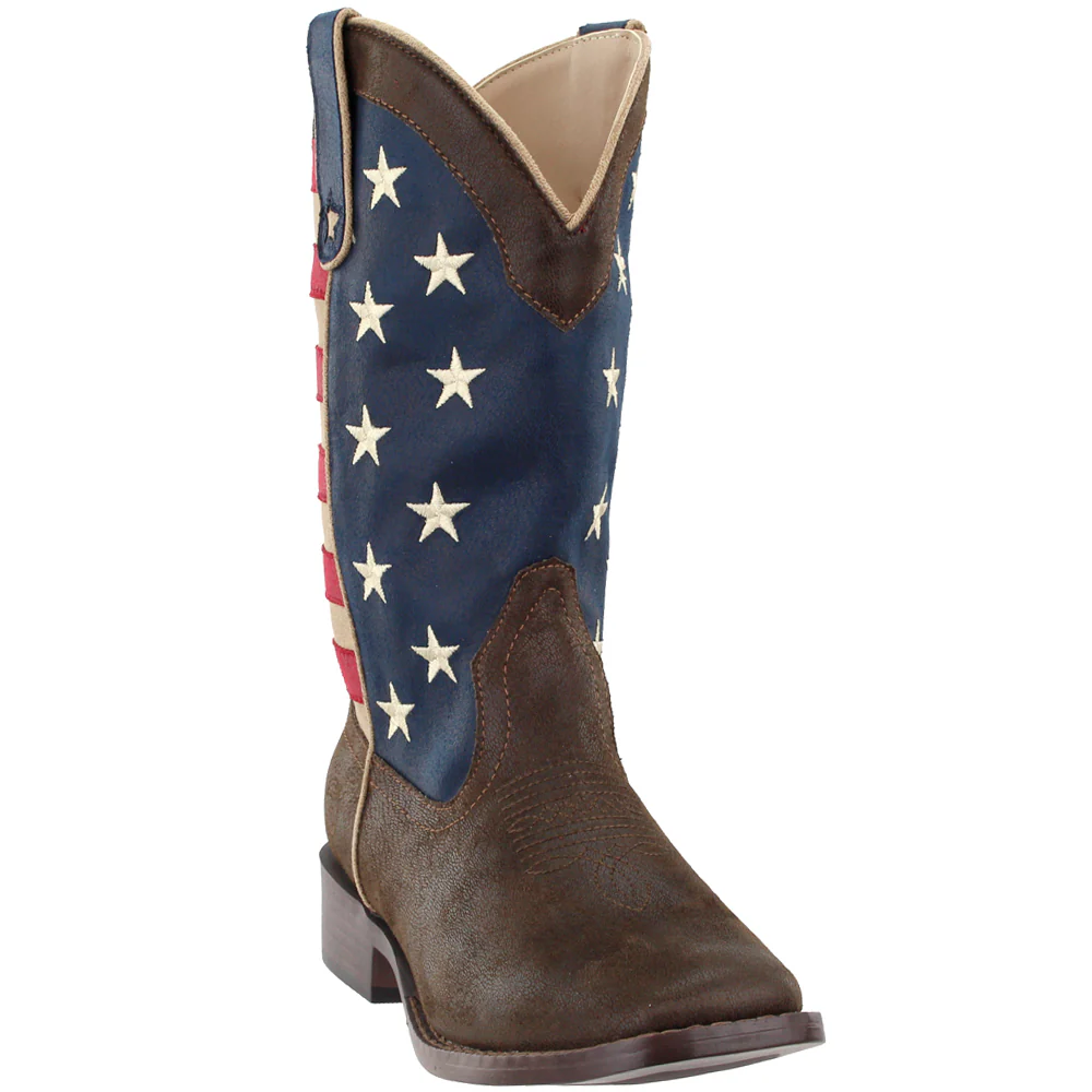 American Patriotic Square Toe Cowboy Boots - Image 2