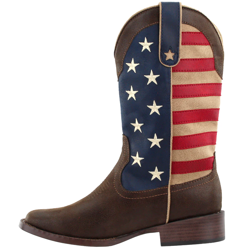 American Patriotic Square Toe Cowboy Boots - Image 4