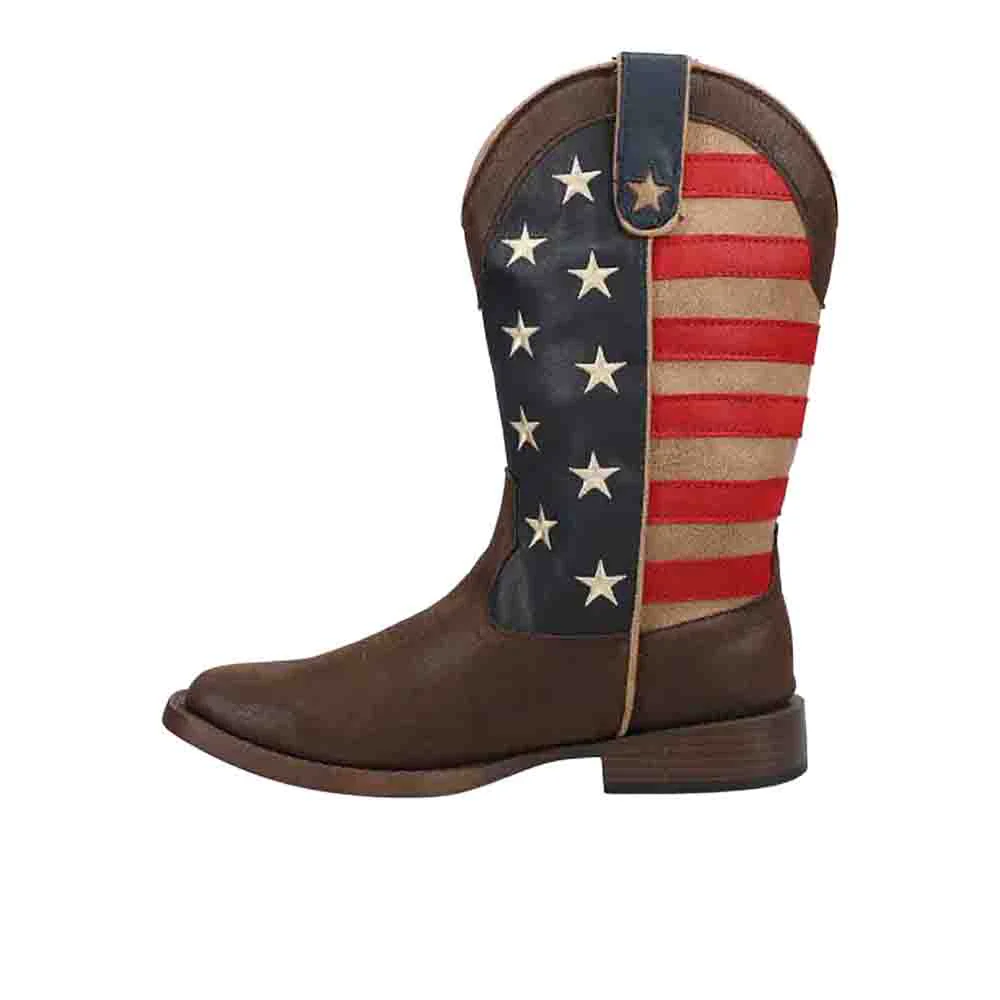 American Patriotic Square Toe Cowboy Boots (Big Kid) - Image 3