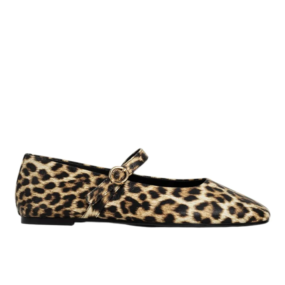 Annabelle Leopard Mary Jane Flats