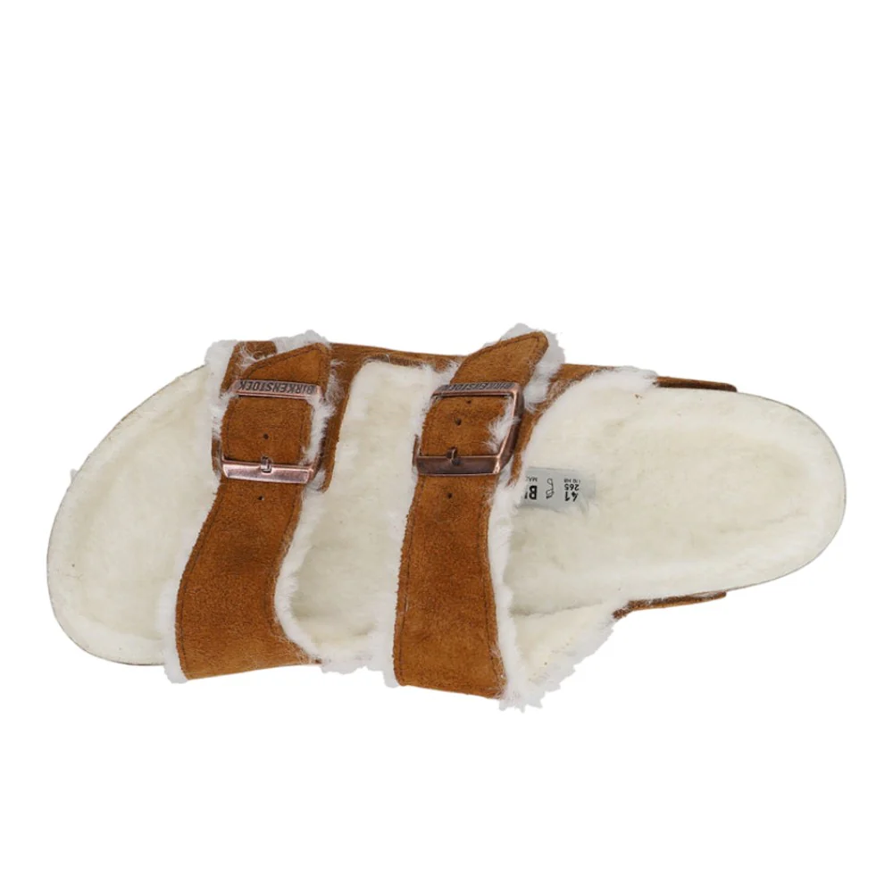 Arizona Shearling Suede Leather Sandals - Image 4