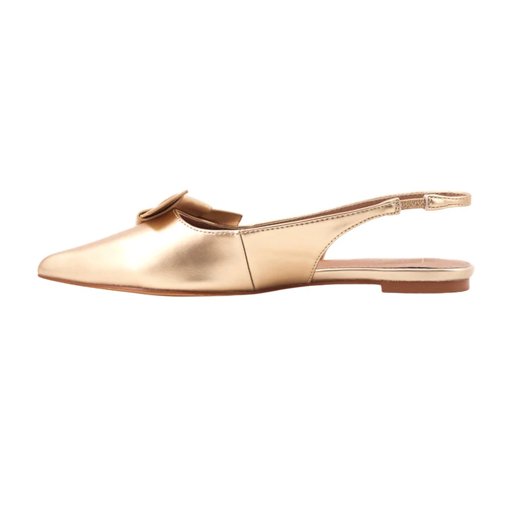 Audrey Metallic Slingback Flats - Image 3
