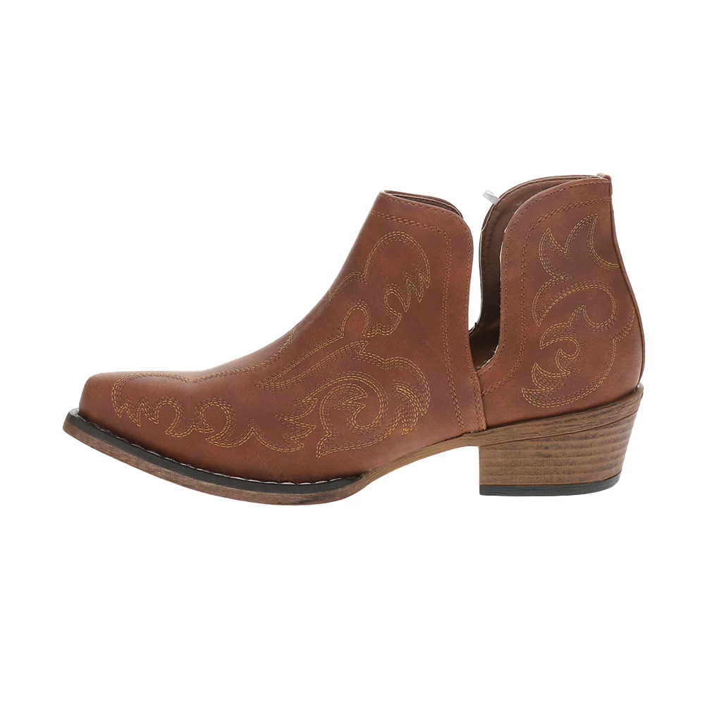 Ava Embroidered Snip Toe Cowboy Booties - Image 3