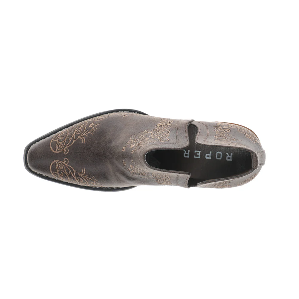 Ava Scroll Embroidered Snip Toe Cowboy Booties - Image 4