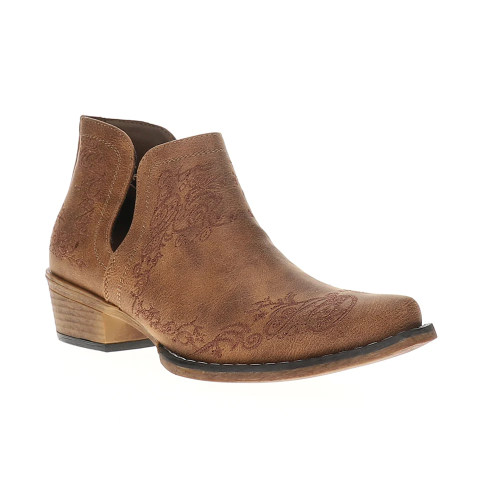 Ava Scroll Embroidered Snip Toe Cowboy Booties - Image 2
