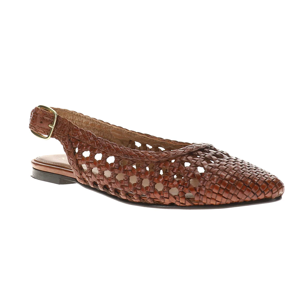 Avalon Woven Leather Slingback Flats - Image 2