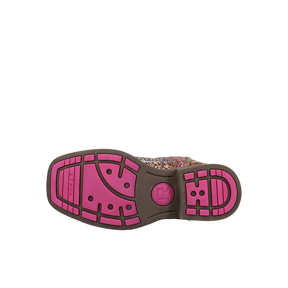 Aztec Glitter Square Toe Cowboy Boots (Little Kid) - Image 5