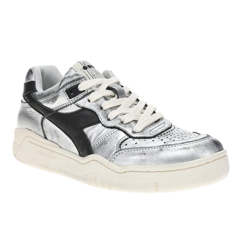 B.560 Used Metallic Lace Up Sneakers - Image 2