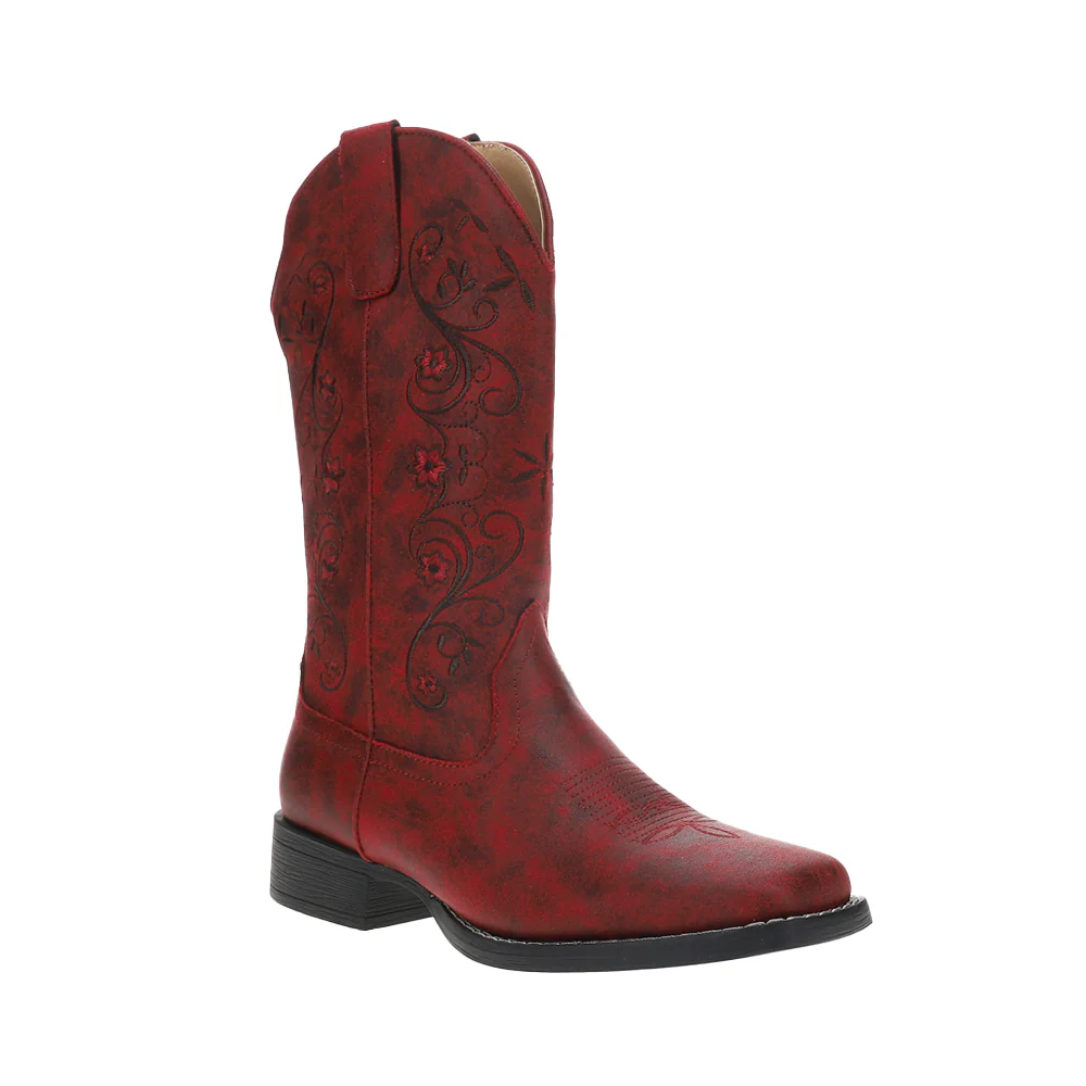 Bailey Floral Embroidered Square Toe Cowboy Boots - Image 2