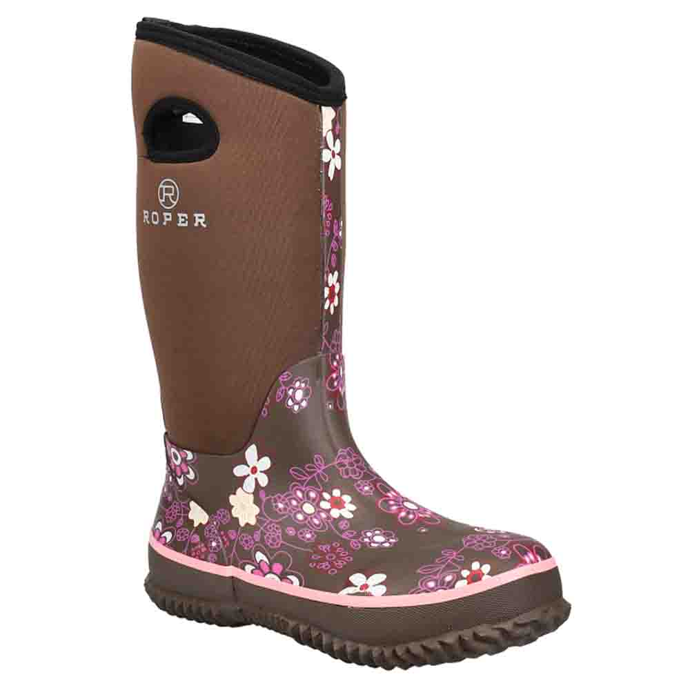Barnyard 12 Inch Floral Round Toe Rain Boots - Image 2