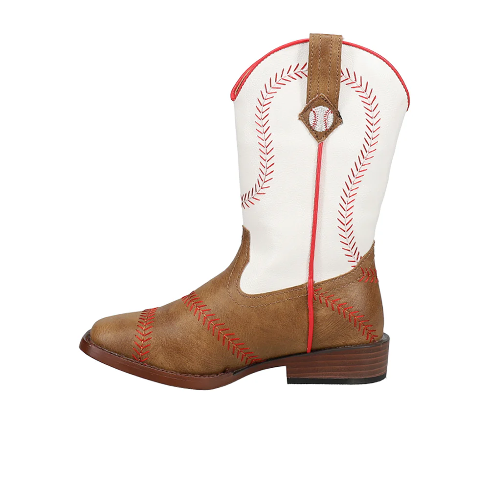 Baseball Square Toe Cowboy Boots (Little Kid) - Image 3