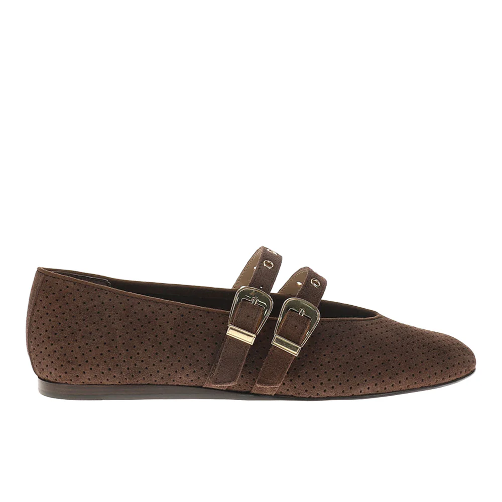 Baylee Grommet Perforated Mary Jane Ballet Flats