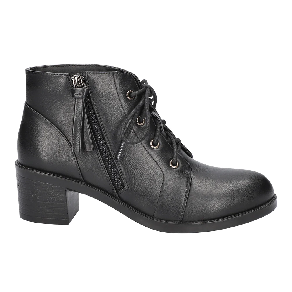 Becker Round Toe Lace Up Zippered Booties
