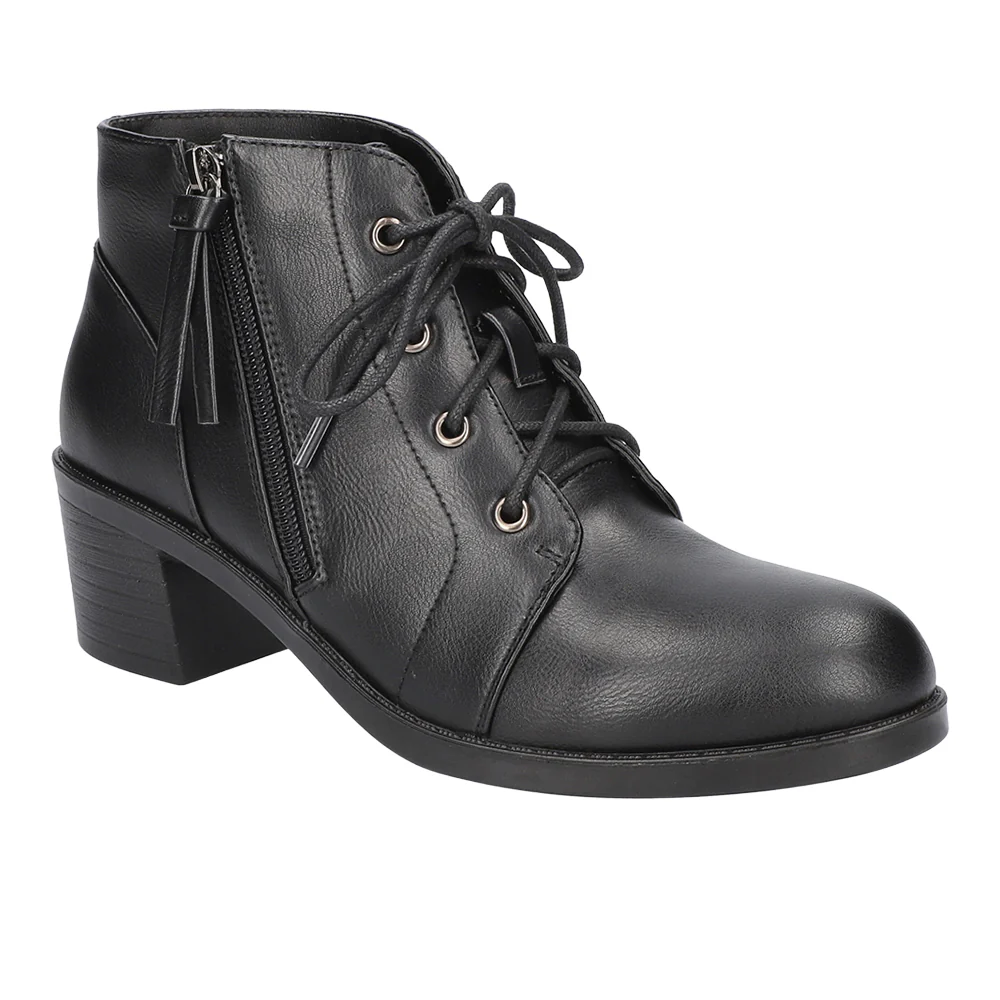 Becker Round Toe Lace Up Zippered Booties - Image 2
