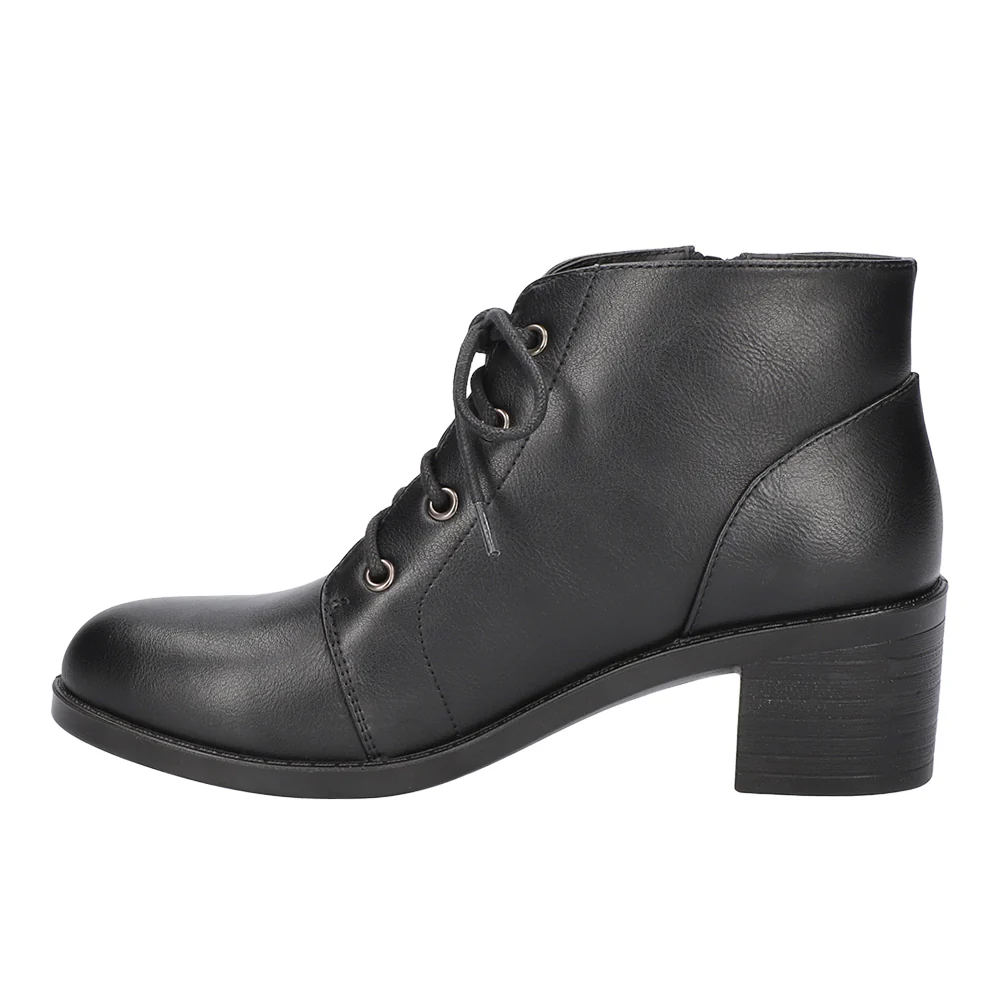 Becker Round Toe Lace Up Zippered Booties - Image 3