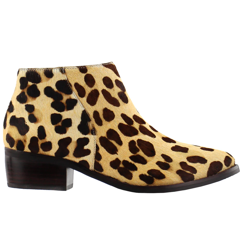 Billie Cheetah Round Toe Zippered Booties