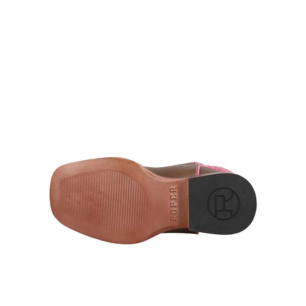 Blaze Pink Shaft Square Toe Cowboy Boots (Youth) - Image 5