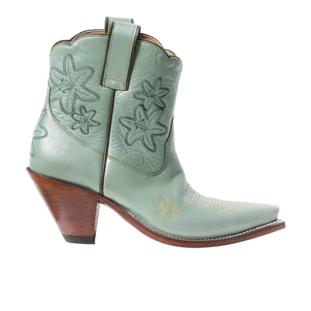 Bliss Embroidered Snip Toe Pull On Cowboy Bootie