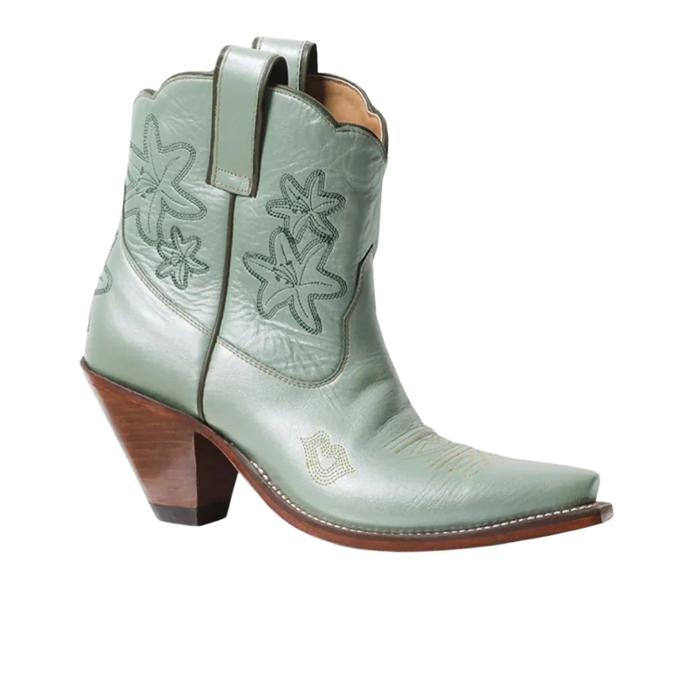Bliss Embroidered Snip Toe Pull On Cowboy Bootie - Image 2