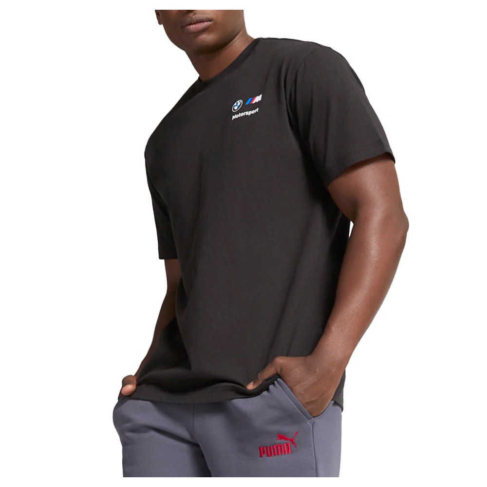 BMW M Motorsport Stacked Logo Crew Neck Short Sleeve T-Shirt - Image 3