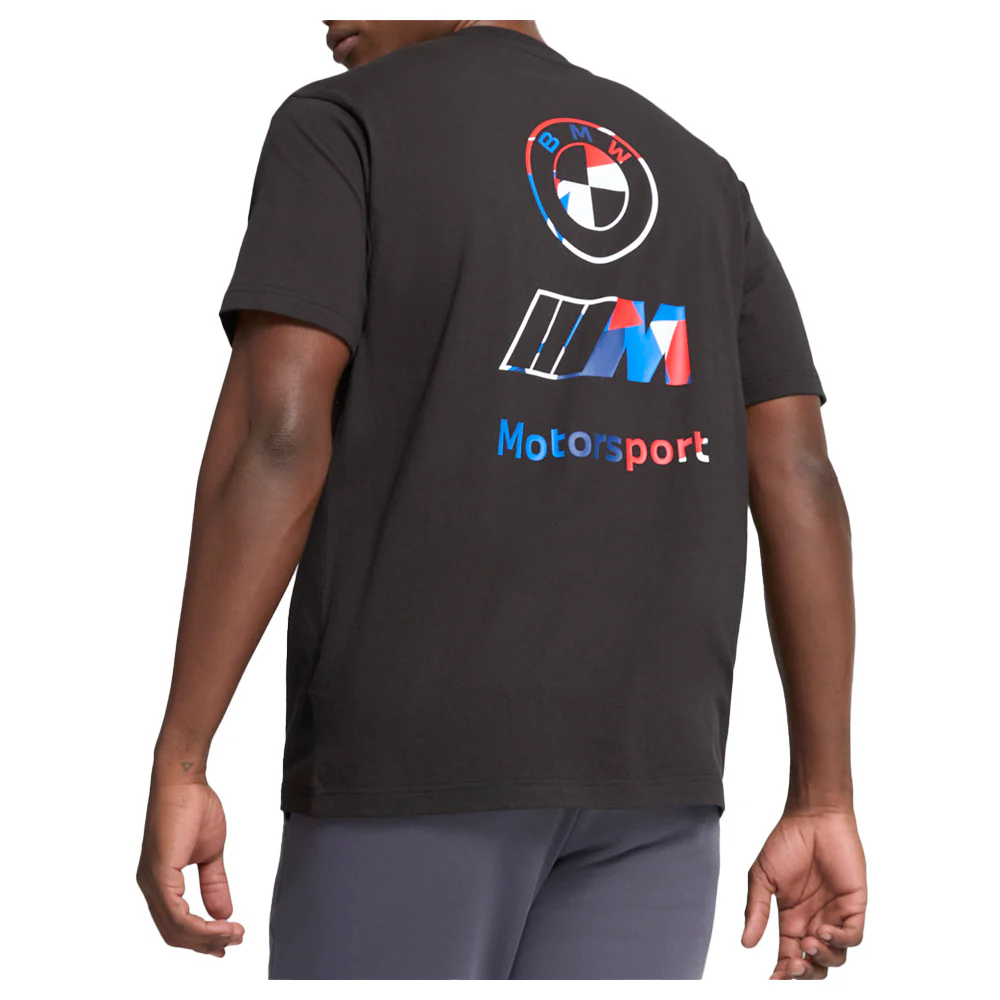 BMW M Motorsport Stacked Logo Crew Neck Short Sleeve T-Shirt - Image 4