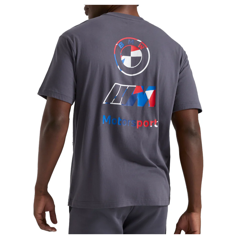 BMW M Motorsport Stacked Logo Crew Neck Short Sleeve T-Shirt - Image 4
