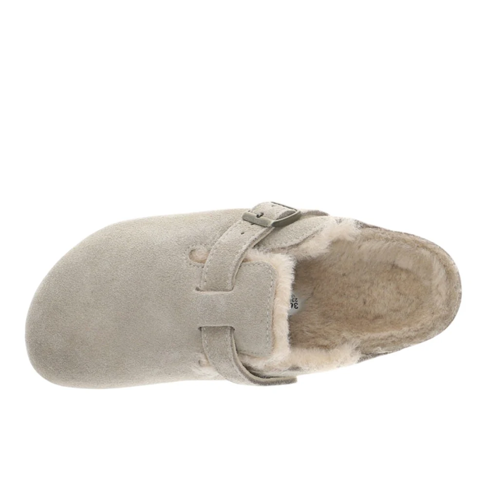 Boston Shearling Suede Leather Clogs - Image 4