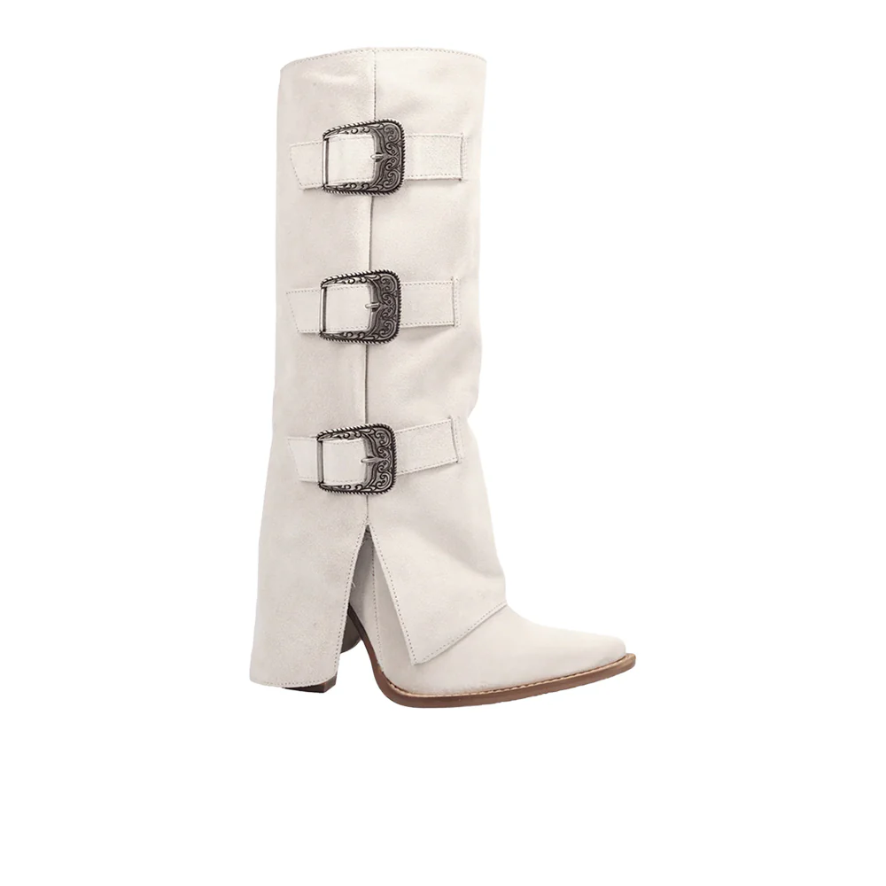 Buckle Bunny Suede Leather Boots