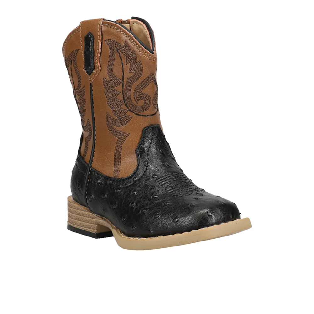 Bumps Embroidery Square Toe Cowboy Boots (Toddler) - Image 2