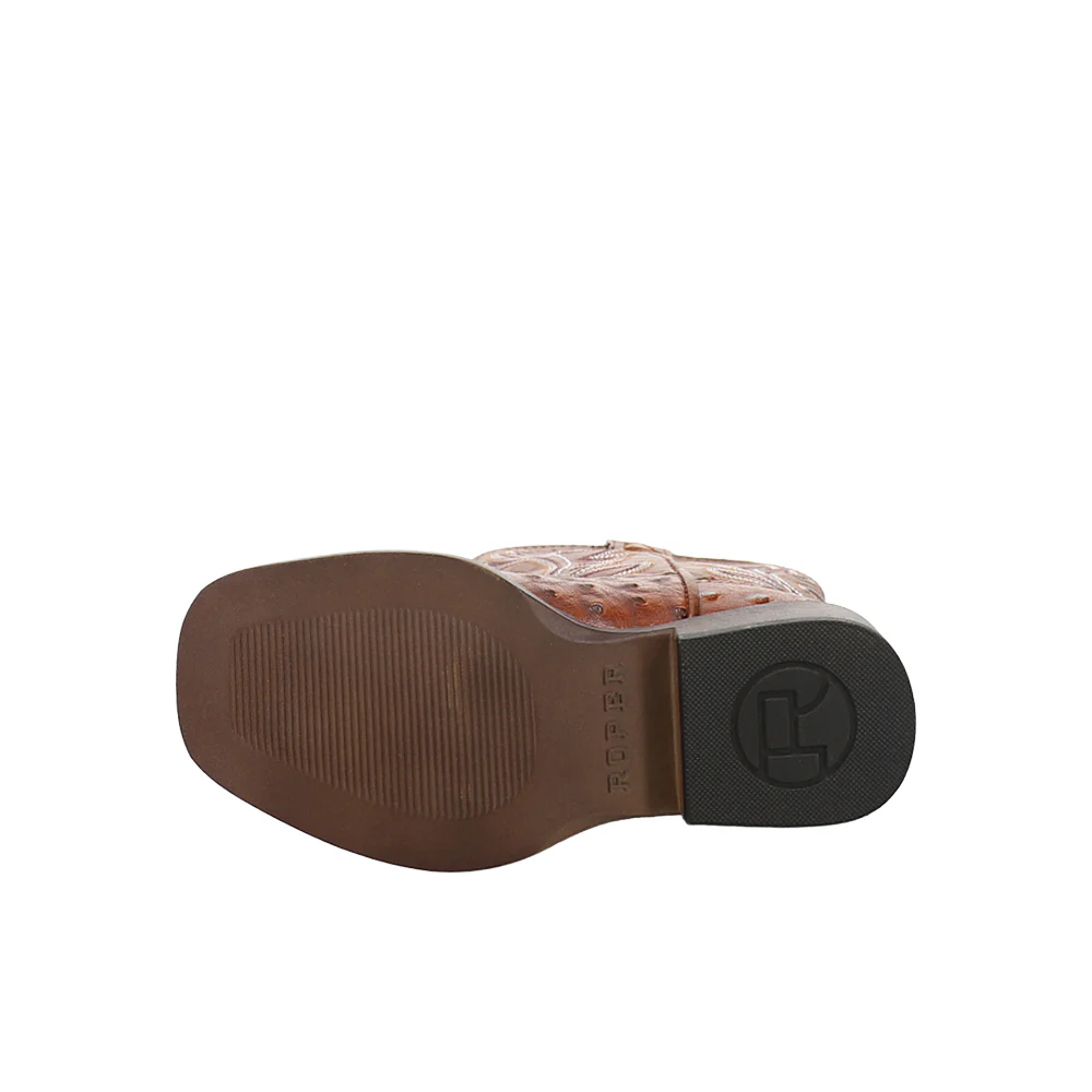 Bumps Faux Ostrich Square Toe Cowboy Boots (Little Kid) - Image 5