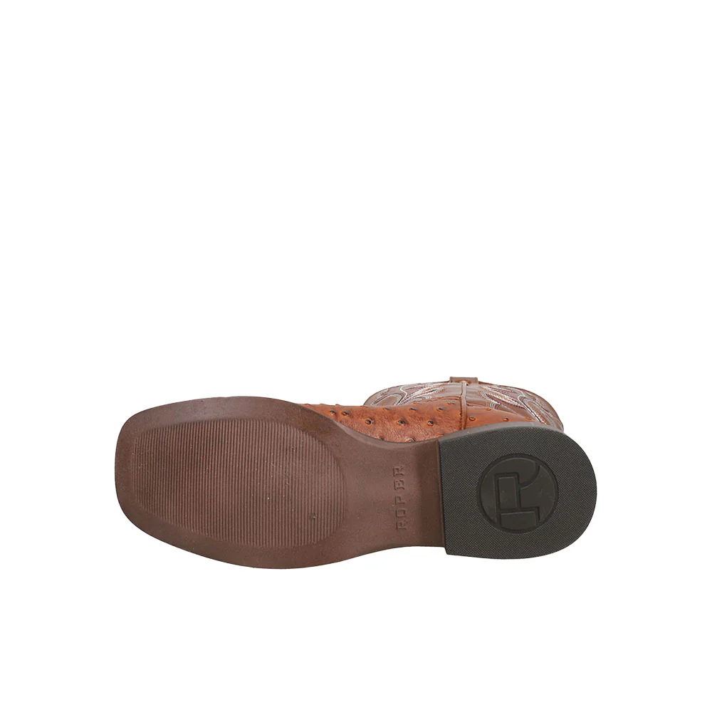 Bumps Faux Ostrich Print Embroidered Square Toe Pull On Cowboy Boots (Little Kid-Big Kid) - Image 5