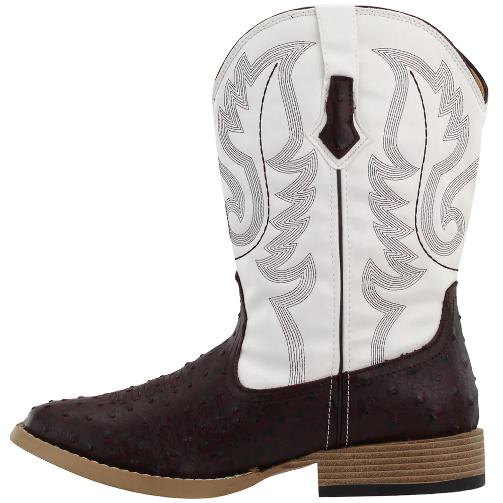 Bumps Ostrich Square Toe Cowboy Boots - Image 4