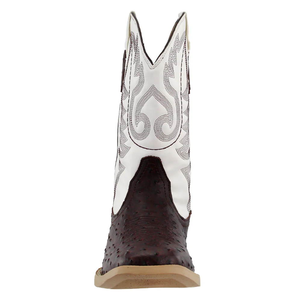 Bumps Ostrich Square Toe Cowboy Boots - Image 5