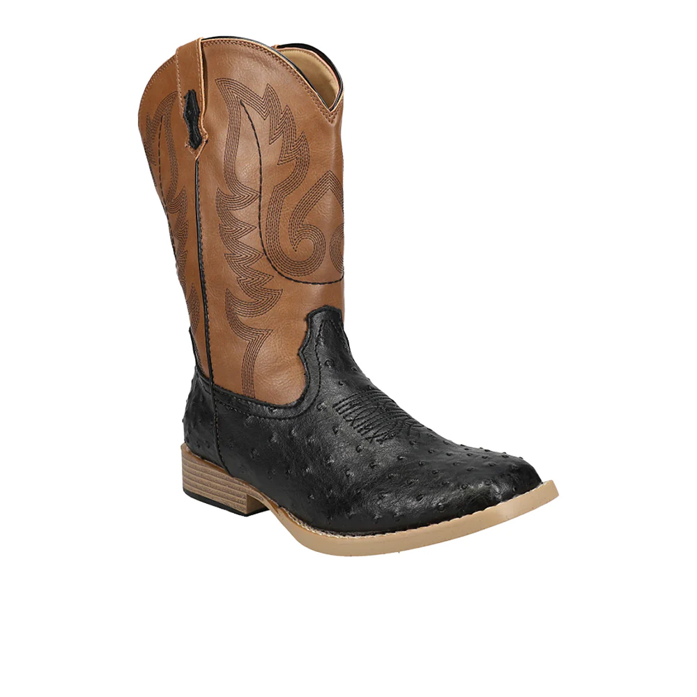 Bumps Embroidered Square Toe Cowboy Boots (Big Kid) - Image 2