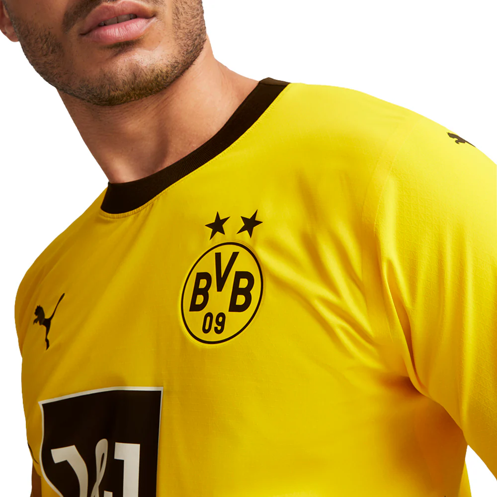 BVB Home Authentic Crew Neck Short Sleeve Soccer Jersey - Image 3