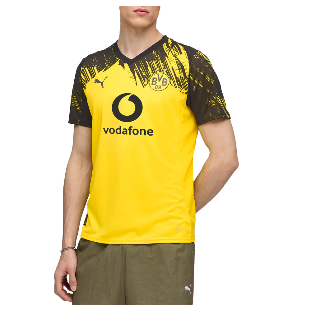 BVB V Neck Short Sleeve Home Soccer Jersey Replica - Image 3