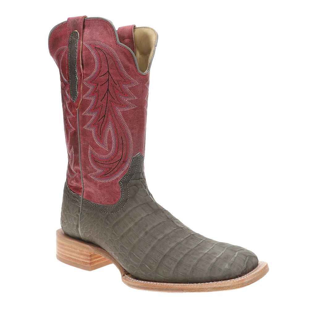 Caiman Belly 11 Inch Wide Square Toe Cowboy Boots - Image 2