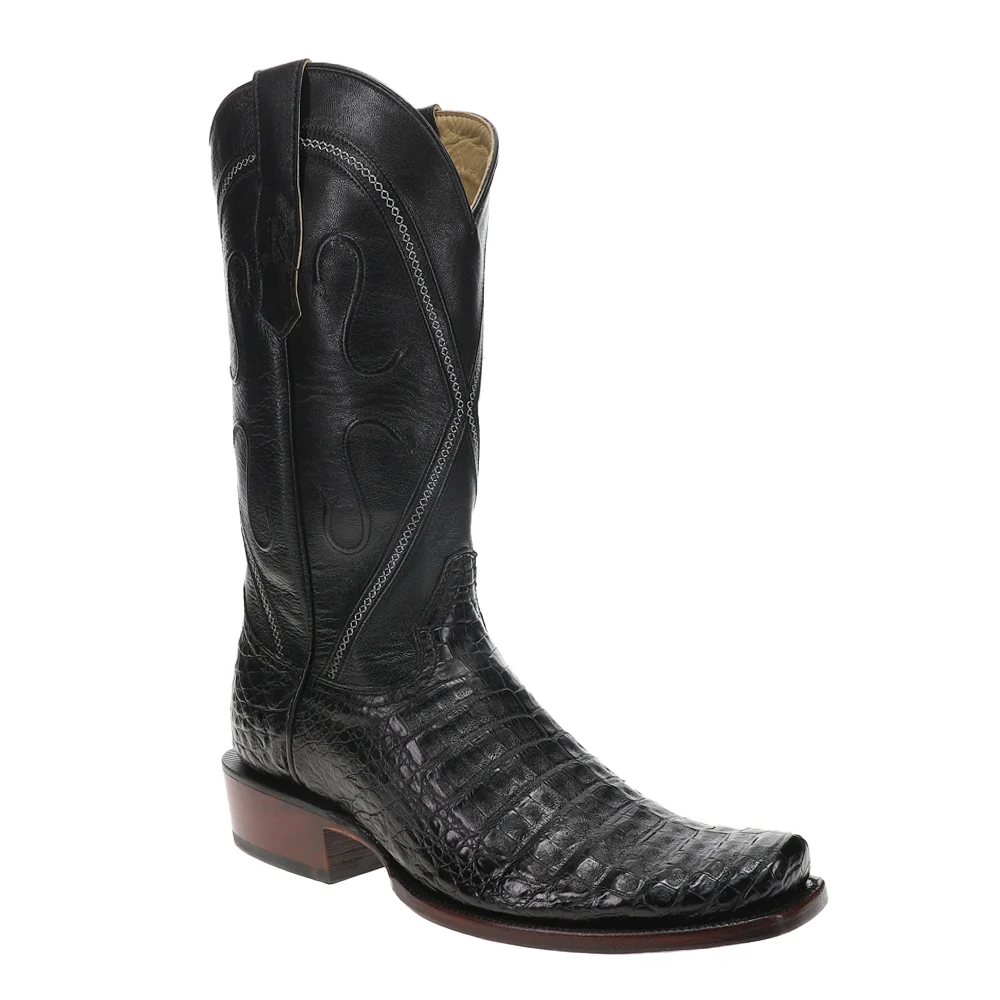 Caiman Belly 13 Inch Narrow Square Toe Cowboy Boots - Image 2