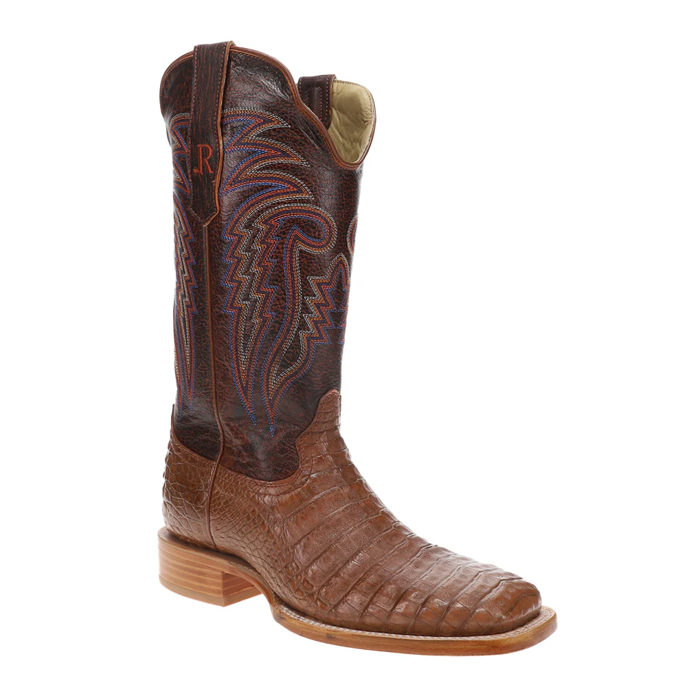 Caiman Belly 13 Inch Wide Square Toe Cowboy Boots - Image 2