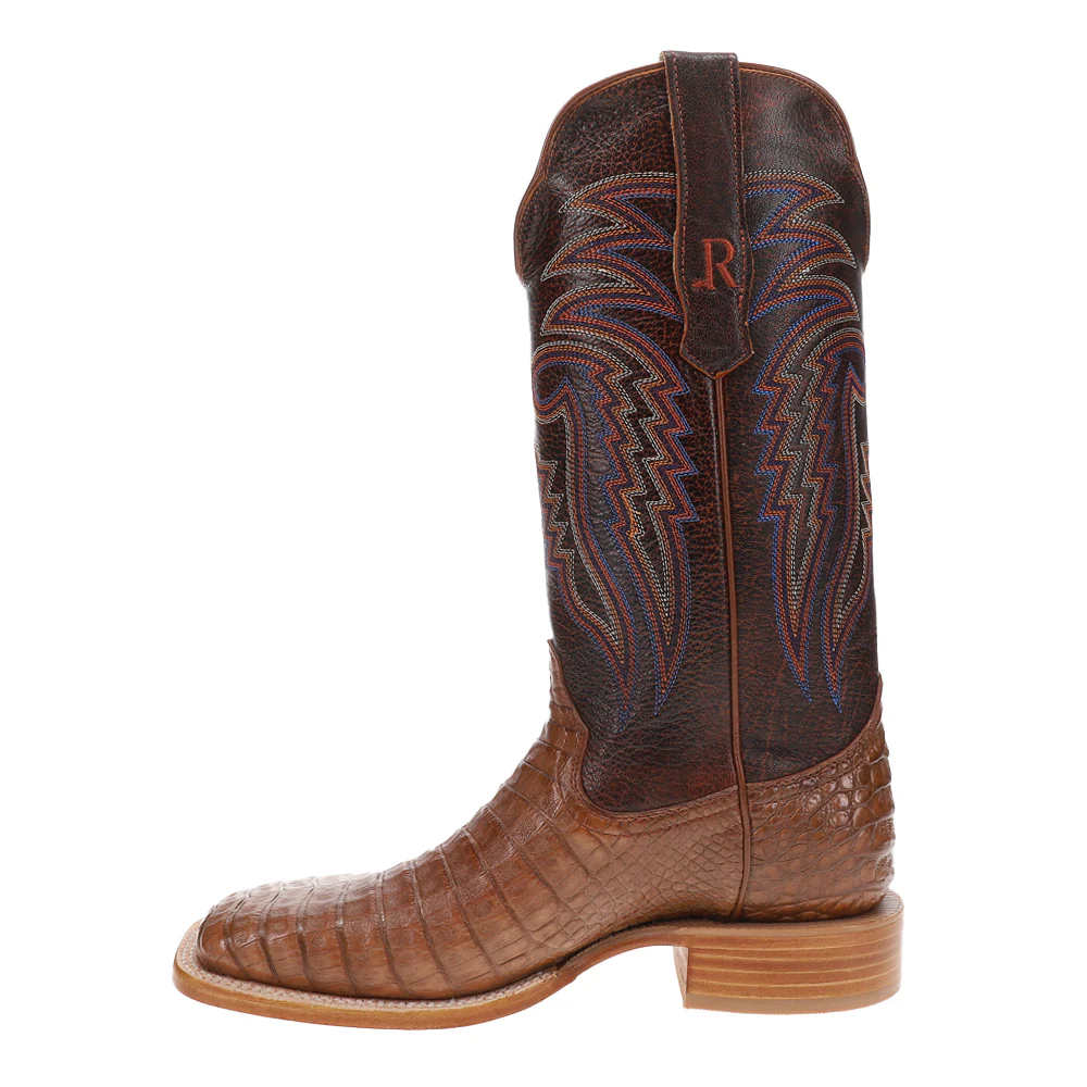 Caiman Belly 13 Inch Wide Square Toe Cowboy Boots - Image 3
