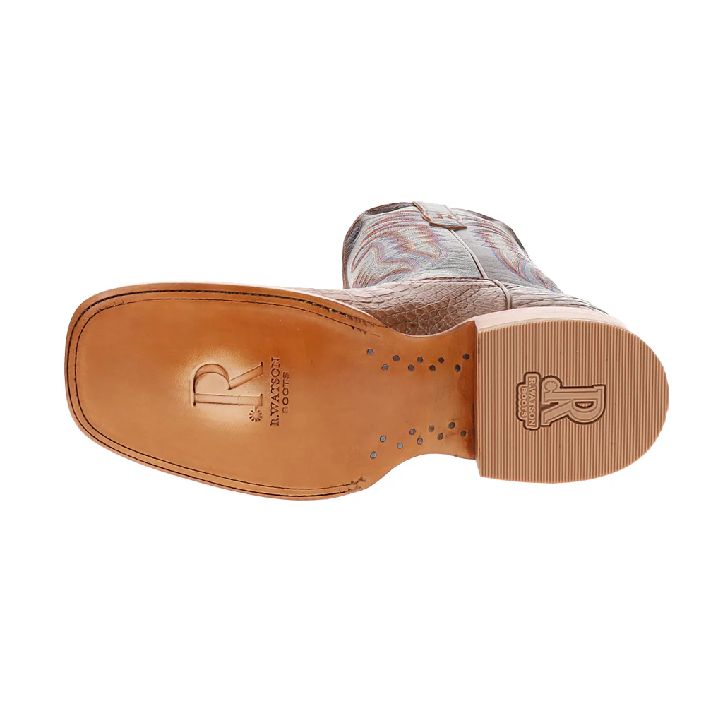 Caiman Belly 13 Inch Wide Square Toe Cowboy Boots - Image 5