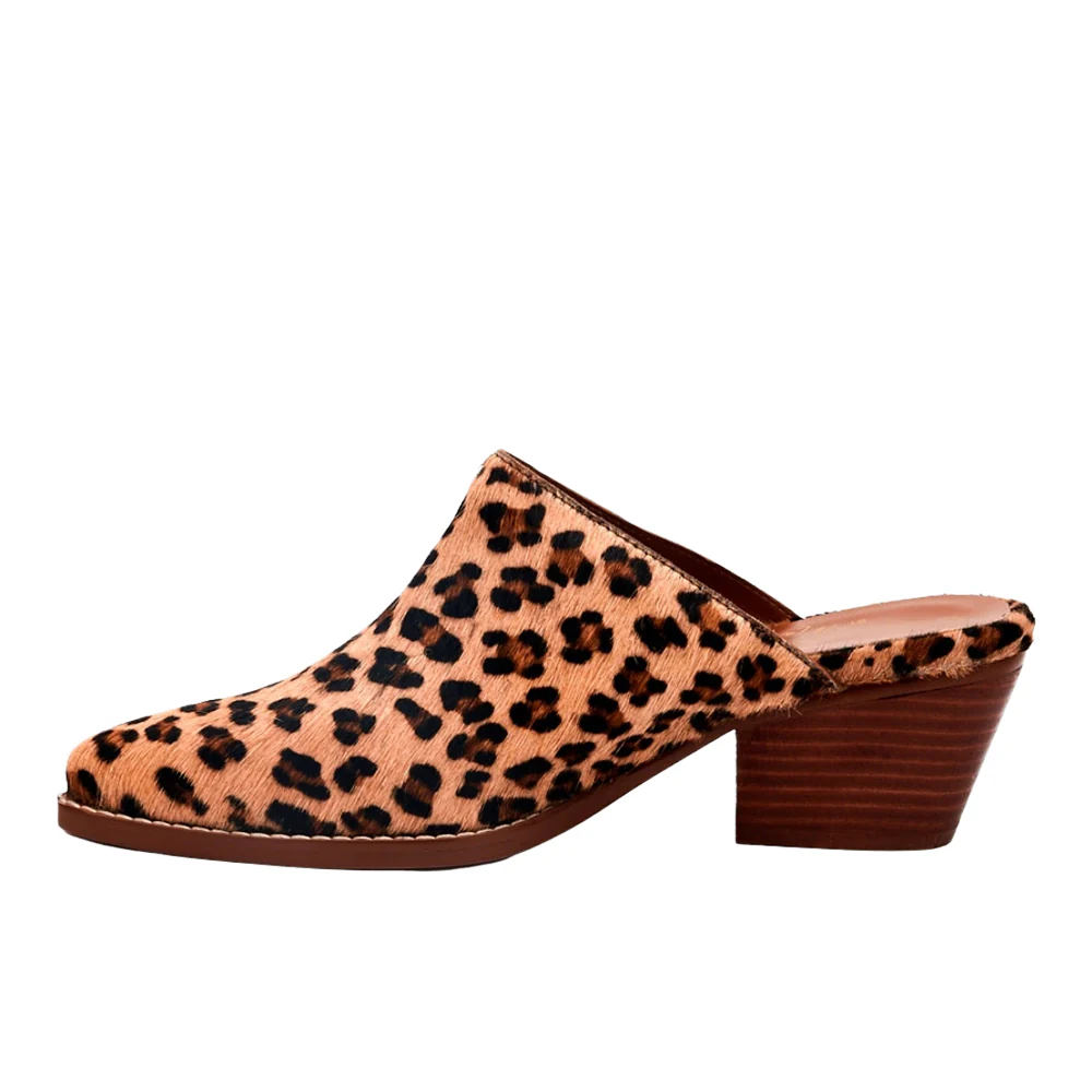 Camelot Leopard Pointed Toe Mules - Image 3
