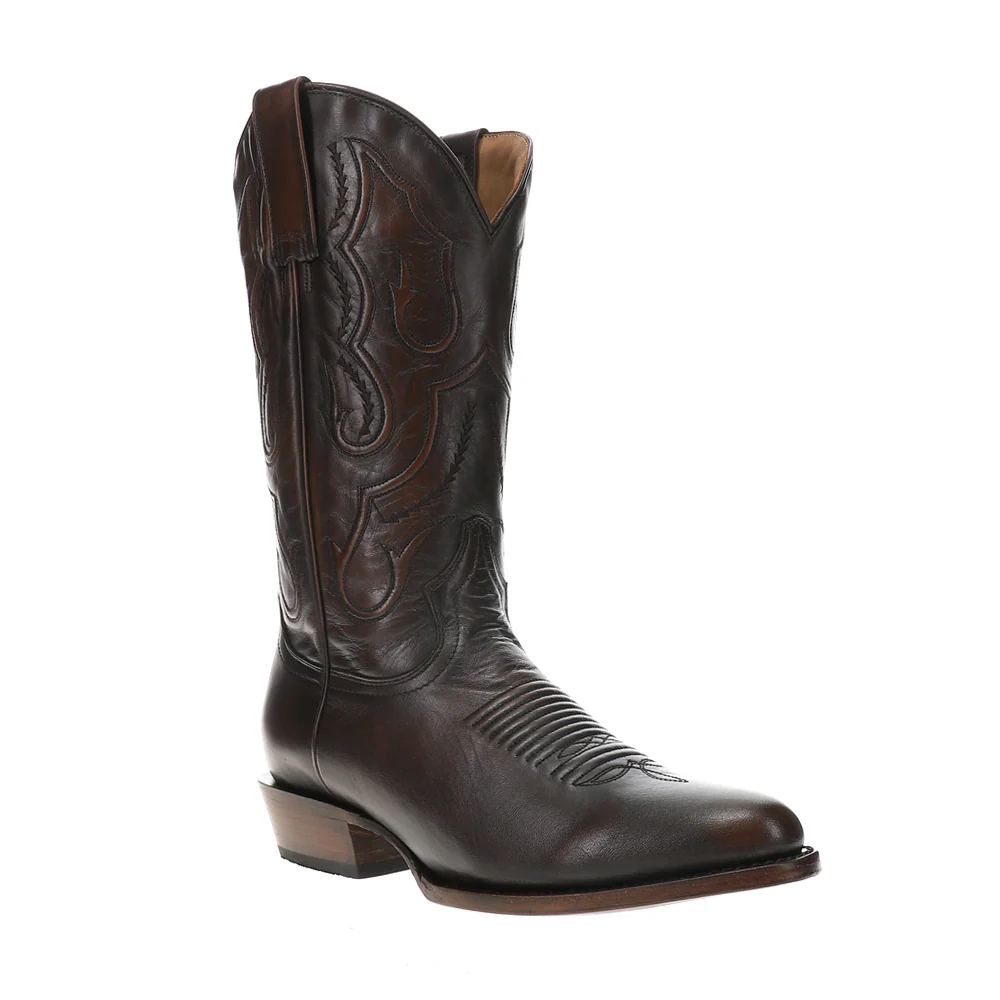 Carlisle Embroidered Round Toe Pull On Cowboy Boots - Image 2