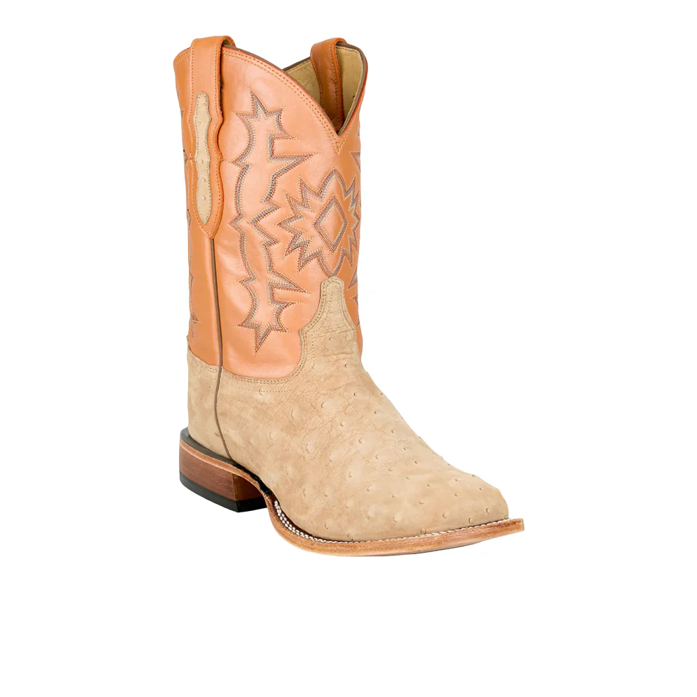 Carlos 11 Inch Sueded Full Quill Ostrich Square Toe Cowboy Boots - Image 2